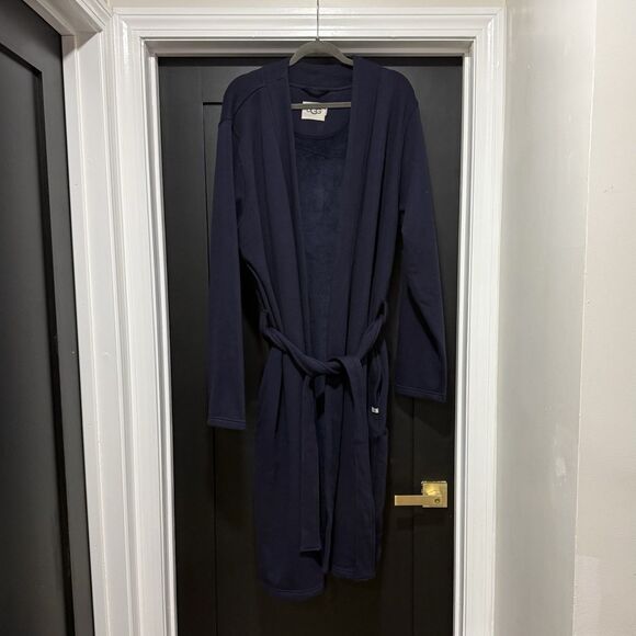 UGG Other - UGG Duffield II Robe Womens L/XL Navy Blue Fleece Belted Bathrobe